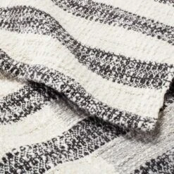 Contrast Edge Stripe Throw Blanket Railroad Gray/Cream - Hearth & Hand™ With Magnolia -Hearth & Hand with Magnolia GUEST 0a74bc6c 6488 48cf 9a5e 7202f8c219e4