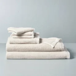 Microstripe Terry Cotton Bath Linens Taupe - Hearth & Hand™ With Magnolia -Hearth & Hand with Magnolia GUEST 13e9335a de88 40ad 9488 747fe536691a