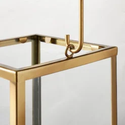 Square Metal & Glass Pillar Candle Lantern - Hearth & Hand™ With Magnolia -Hearth & Hand with Magnolia GUEST 24966467 9c7c 4826 9a4c abbcf6598992