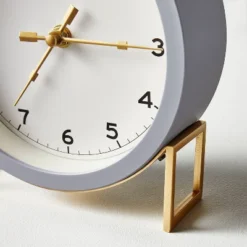 Round Decorative Tabletop Clock - Gray/Brass - Hearth & Hand™ With Magnolia -Hearth & Hand with Magnolia GUEST 4ba99be4 ddf9 4ffe bc0a 2bd14c6dcd79