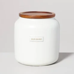 Dry Goods Stoneware Canister With Wood Lid Cream/Brown - Hearth & Hand™ With Magnolia -Hearth & Hand with Magnolia GUEST 69719d52 15f0 4519 8406 500a18f94cb3