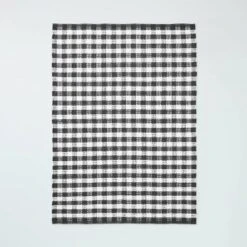 Textured Gingham Indoor/Outdoor Woven Area Rug Dark Gray/Cream - Hearth & Hand™ With Magnolia -Hearth & Hand with Magnolia GUEST 7fa14ad2 ed86 4558 a2fa 0f697f0eabed