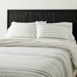 Alternating Pinstripe Comforter & Sham Set Gray/Cream - Hearth & Hand™ With Magnolia -Hearth & Hand with Magnolia GUEST 99ea9eaa a4ca 48b7 8e04 56feb59ec9f6