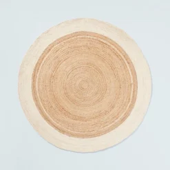 Bordered Color Block Braided Jute Area Rug Cream/Natural - Hearth & Hand™ With Magnolia -Hearth & Hand with Magnolia GUEST a0c10415 4f9c 4b5a b871 4df723b8b079