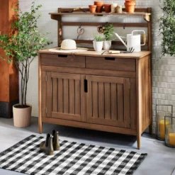 Textured Gingham Indoor/Outdoor Woven Area Rug Dark Gray/Cream - Hearth & Hand™ With Magnolia