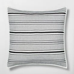 Textured Stripe Pillow Sham Dark Gray/Cream - Hearth & Hand With Magnolia -Hearth & Hand with Magnolia GUEST e5d23bbb adcc 4d87 a960 dc48647436f7
