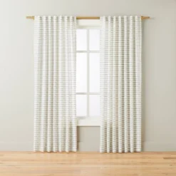 Blanket Stitch Curtain Panel Dark Gray/Cream - Hearth & Hand™ With Magnolia -Hearth & Hand with Magnolia GUEST e8962afc 09d7 4b24 8546 b1d44420a887