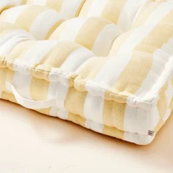 Bold Stripe Indoor/Outdoor French Floor Cushion Gold/Cream - Hearth & Hand™ With Magnolia -Hearth & Hand with Magnolia GUEST ea808b39 8085 407e 9032 7540289c1f55