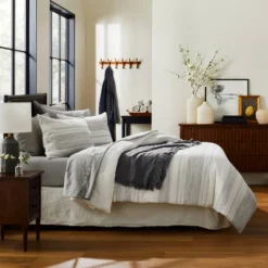 3pc Heathered Stripe Comforter Bedding Set - Hearth & Hand™ With Magnolia -Hearth & Hand with Magnolia GUEST f5d6068f c55f 4043 923f e6673cd682bd