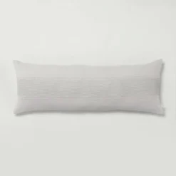 16"x42" Slub Center Stripe Oversized Lumbar Bed Pillow - Hearth & Hand™ With Magnolia -Hearth & Hand with Magnolia GUEST f673eb2c 3be0 4877 abf9 662b5b5573ff
